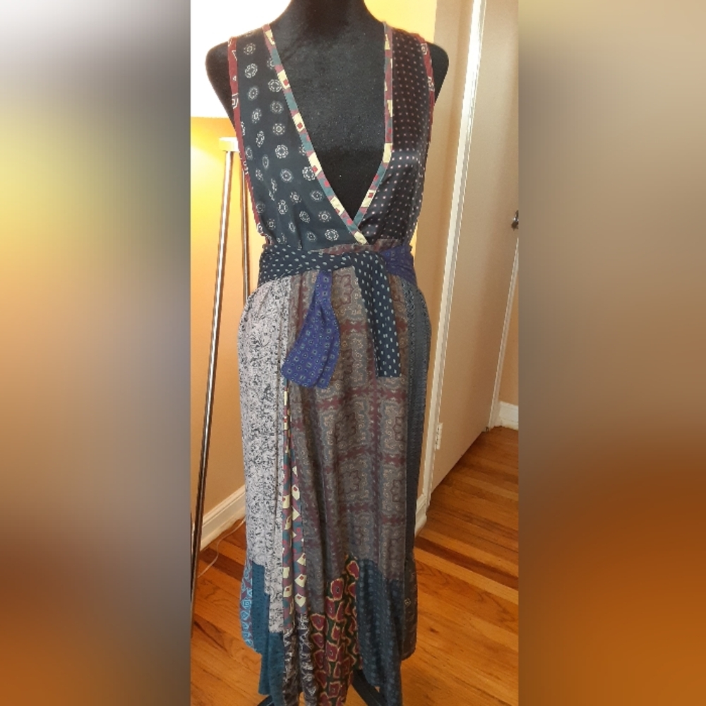 STALEY GRETZINGER PATCHWORK PRINT DRESS
